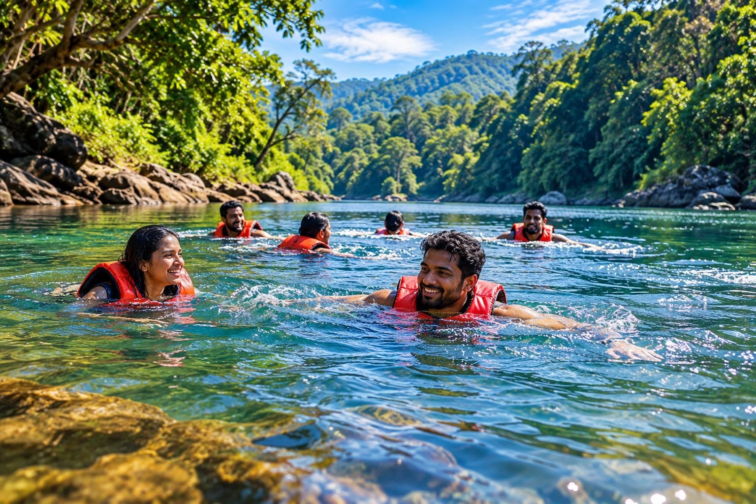 River swimming in Dandeli